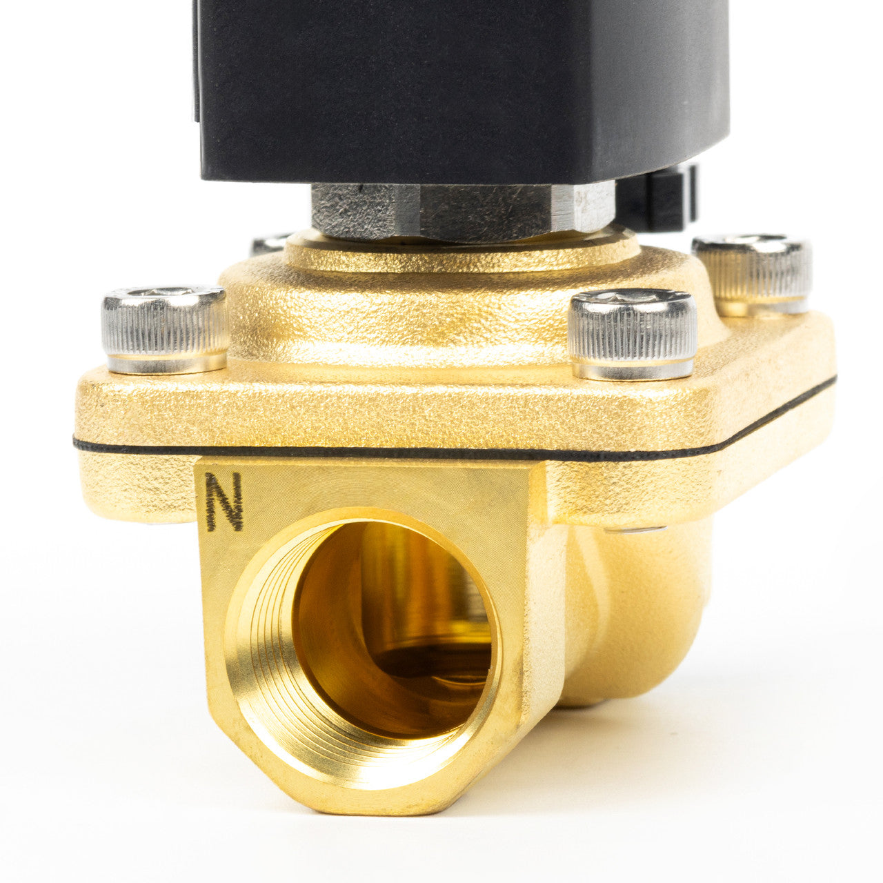 1/2" Solenoid Valve - Brass 12V DC Normally Closed with Viton Seal, Junction Box Type