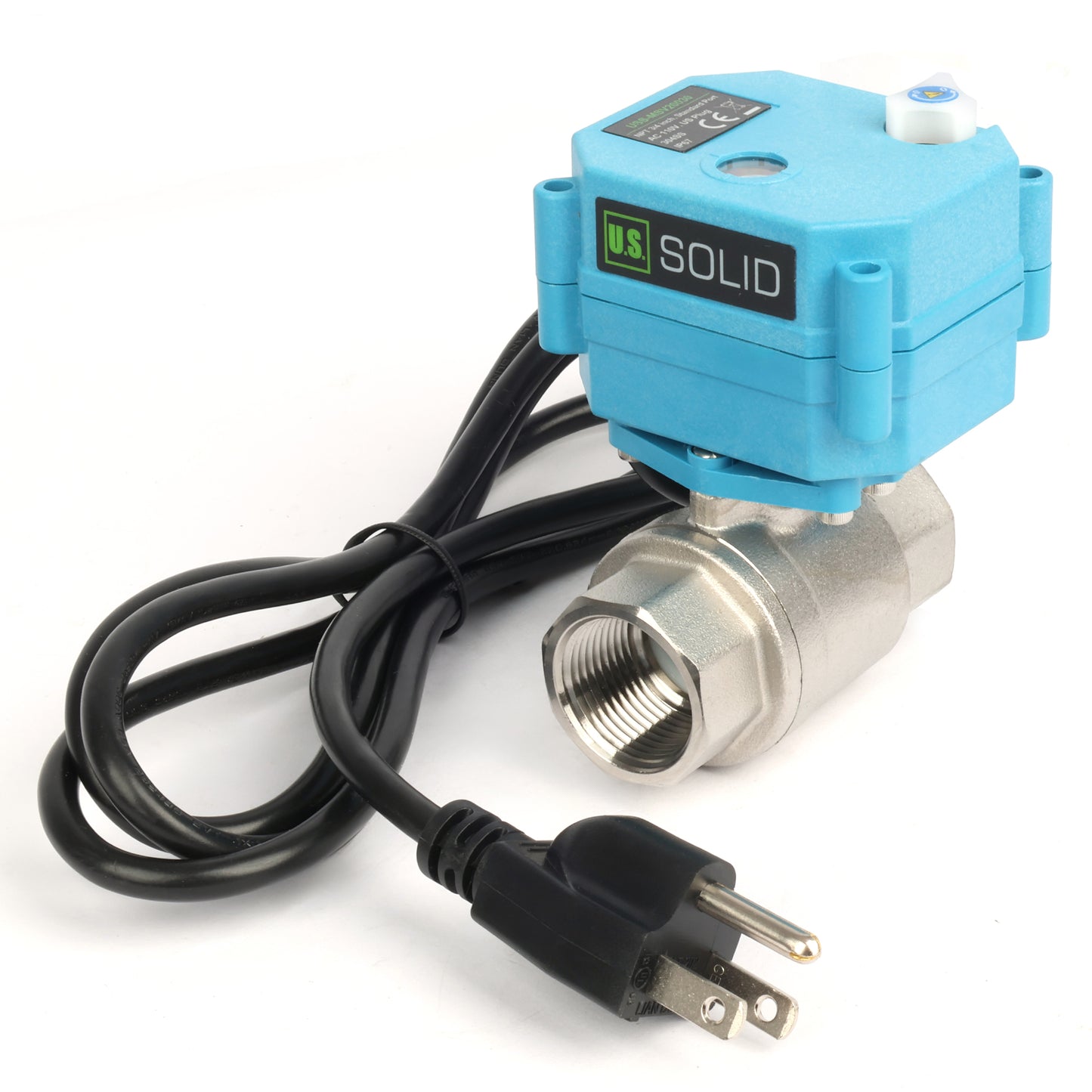 Vanne à boisseau sphérique motorisée en laiton 3/4" - Vanne à boisseau sphérique électrique 110 V CA, retour automatique, normalement fermée