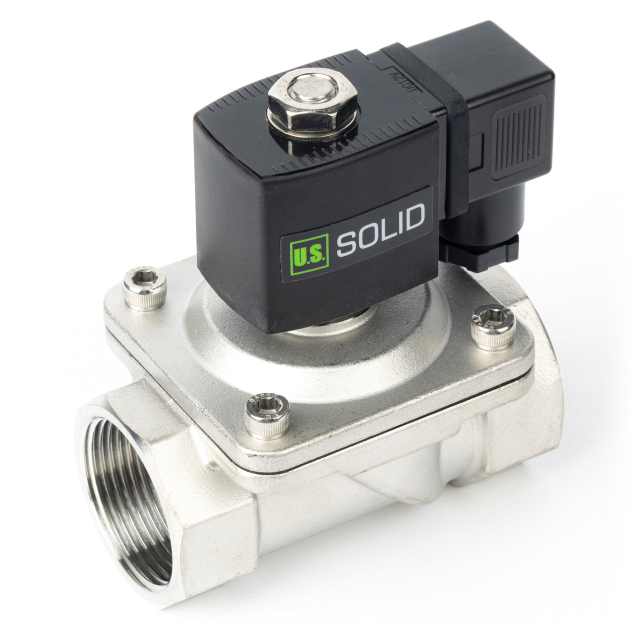 1-1/4" Solenoid Valve - Stainless Steel 12V DC Normally Closed with Viton Seal, Junction Box Type