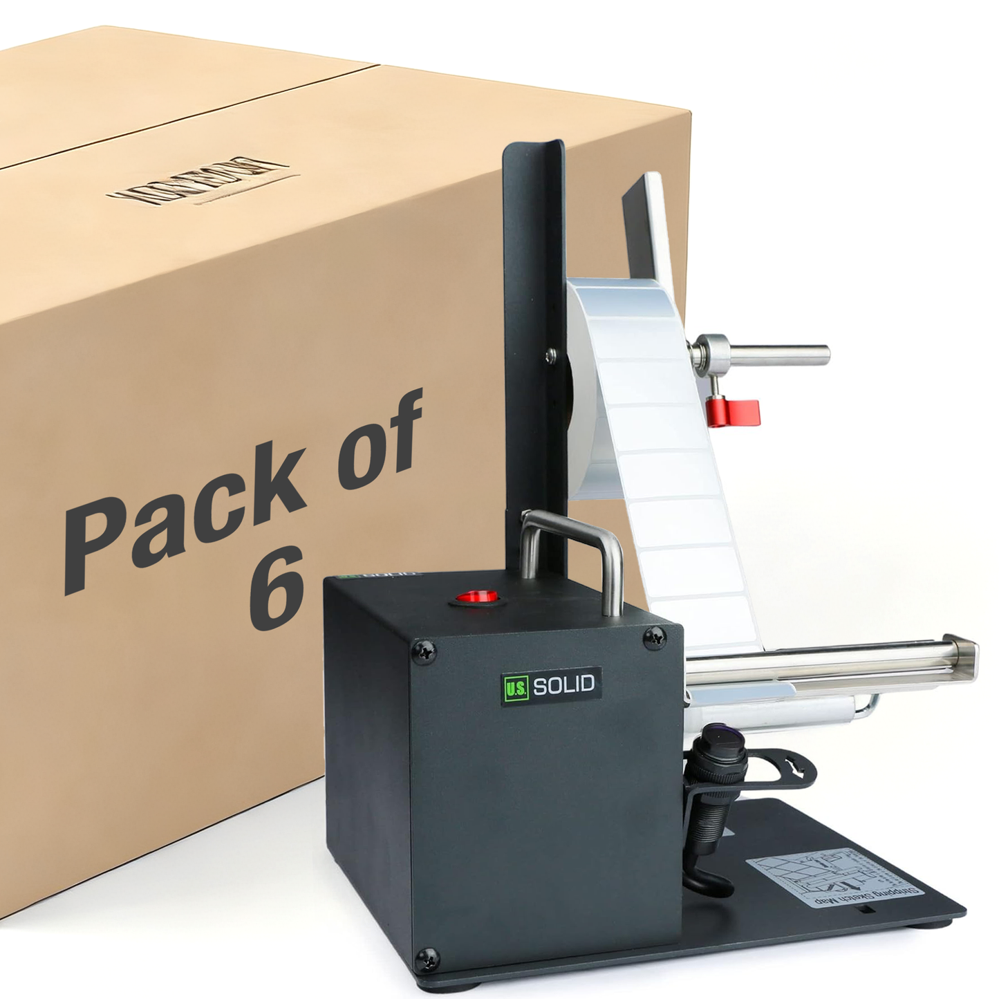 6-Pack Automatic Label Dispenser - Label Applicator Sticker Dispenser for 10-115 MM Width