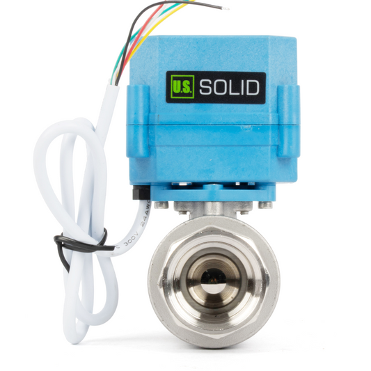 Injap Bola Bermotor Berkadar 1" - Keluli Tahan Karat, DC 9–24V, 5-Wayar dengan Penunjuk Kedudukan, IP67, Port Penuh