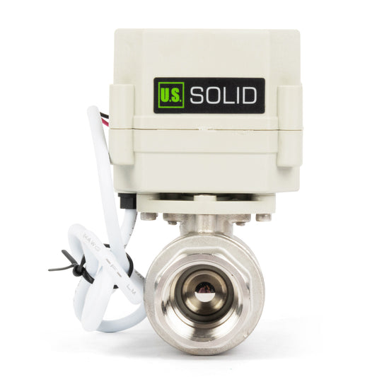 Válvula de bola motorizada con temporizador de 2 vías de 3/4" - Válvula de drenaje automático de acero inoxidable 304 con control de tiempo de 00:00 a 99:59:59, IP67, CA/CC 9-24 V