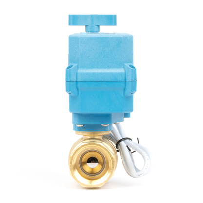 1" Quick-Release Motorized Ball Valve - Brass, DC12~24V/AC24V, 2-Wire Auto-Return with Manual Override, IP67