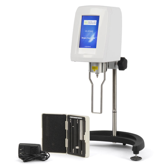 Viscosimetro rotativo - 10-6.000.000, schermo tattile da 5", controllo continuo della velocità, 30 programmi di prova, uscita USB