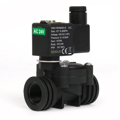 1/2인치 스테인리스 스틸 솔레노이드 밸브 - 110V/220V AC, 상시 개방형, 4.4-232 PSI, VITON 씰