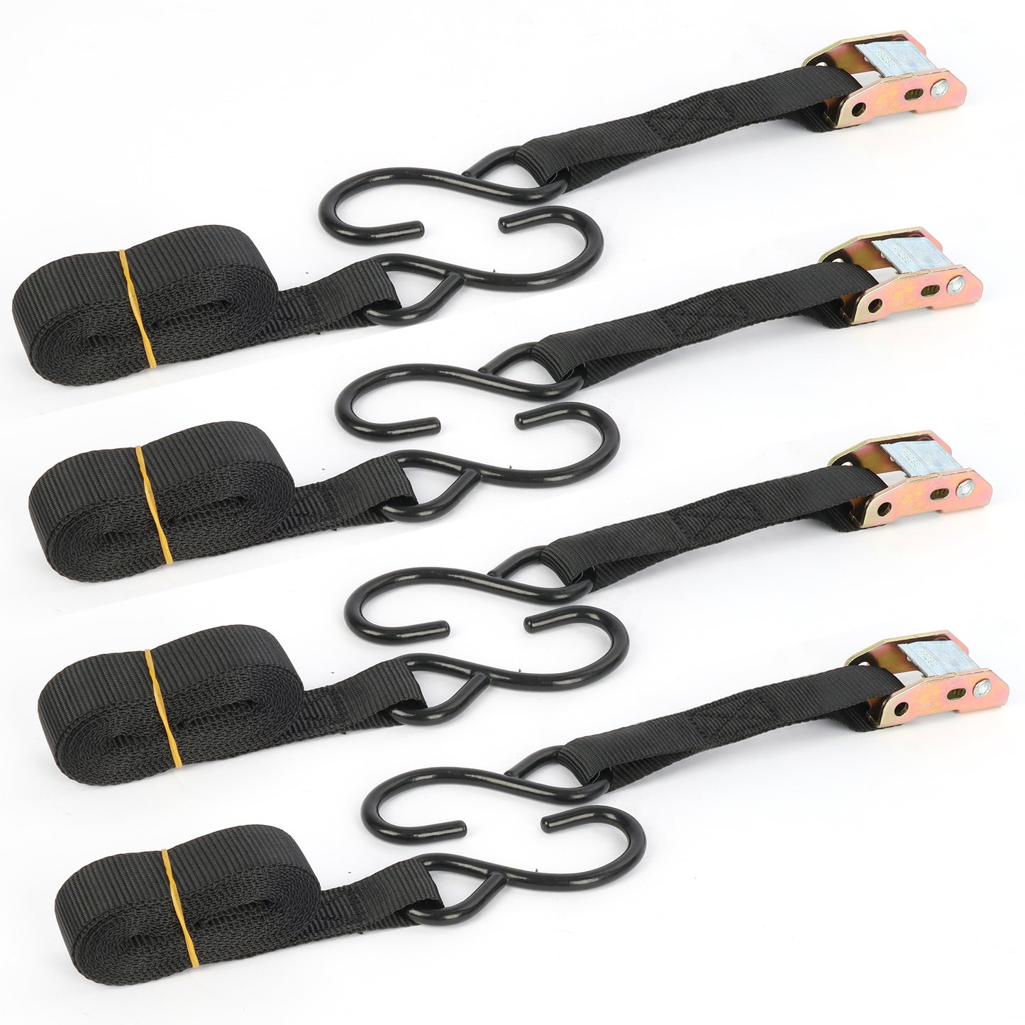 4PCS 1"x10ft Double Hook Cam Buckle Tie Down Straps 331lbs