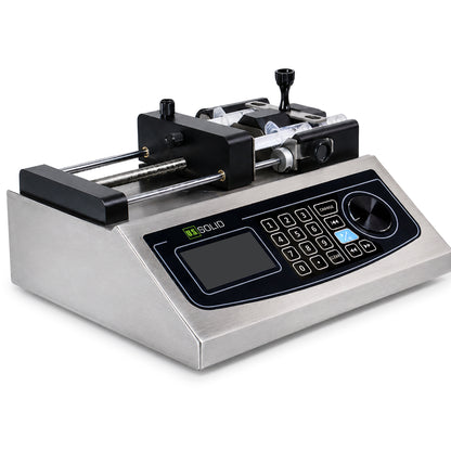 Bomba de jeringa de doble canal para infusión/extracción, de 0,001 µL/min a 150,5 mL/min, empuje de 280 N.