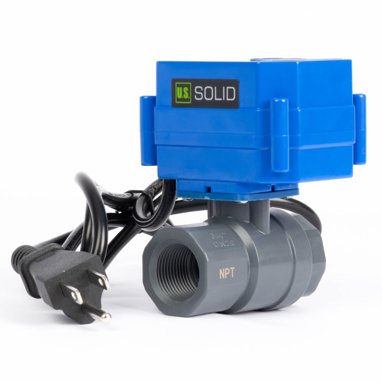 Ηλεκτροκίνητη σφαιρική βαλβίδα 3/4", 110V AC, ηλεκτρική σφαιρική βαλβίδα UPVC, αυτόματης επιστροφής, με βύσμα ΗΠΑ, κανονικά κλειστή