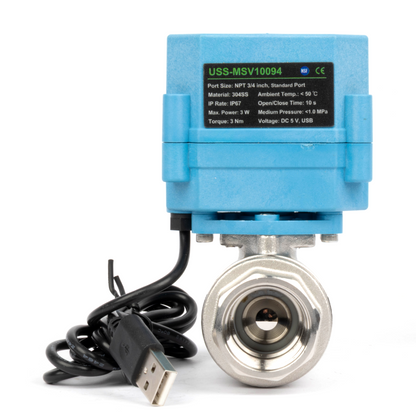 Έξυπνη μηχανοκίνητη μπάλα WiFi 3/4" 2 κατευθύνσεων από ανοξείδωτο ατσάλι, τροφοδοσία USB, ένδειξη κατάστασης LED, πιστοποίηση NSF