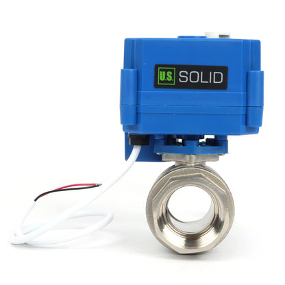 Motorized Ball Valve- 1" Stainless Steel Ball Valve with Manual Function, Full Port, 9-24V AC/DC and 2 Wire Auto Return Setup, Normally Open