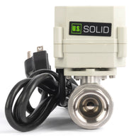 3/4" 2-Way Timer Motorized Ball Valve - 304 Stainless Steel Automatic Drain Valve with 00:00–99:59:59 Timing Control, IP67, AC110V