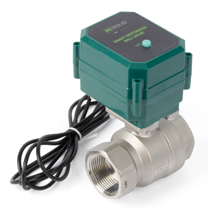 WiFi 1-1/4" Stainless Steel Remote Control Motorized Ball Valve with Power-Off Memory, 5V DC USB, Manual Switch