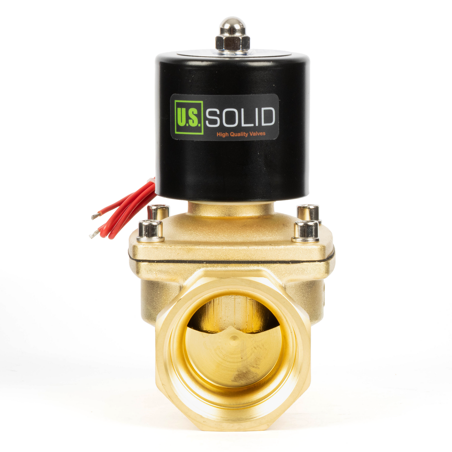 2" Brass Solenoid Valve - 24V DC Normally Closed, Viton Seal