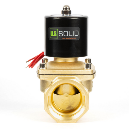 2" Brass Solenoid Valve - 24V DC Normally Closed, Viton Seal
