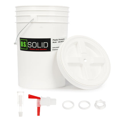 6.5갤런 플라스틱 발효통 - 나사형 뚜껑, 수도꼭지 및 에어락이 있는 식품 등급 발효기