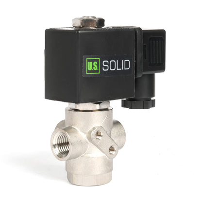 1/4" SUS304 3-tieinen solenoidiventtiili - 12 V DC, 2 asentoa