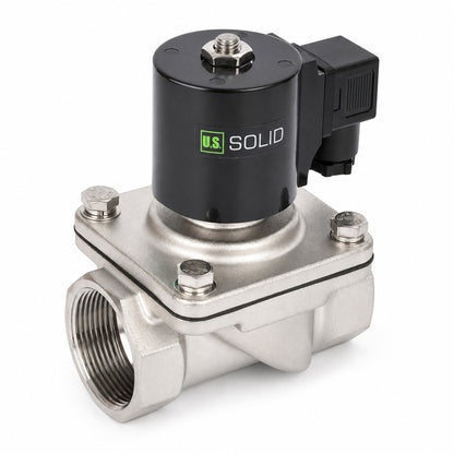 1-1/2"-Magnetventil – Edelstahl, 110/220 V Wechselstrom, normalerweise geschlossen, mit Viton-Dichtung, Anschlussdosentyp