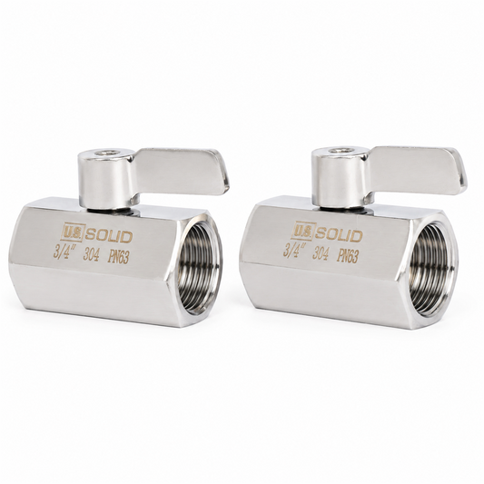 3/4" Mini Ball Valve 304 Stainless Steel Female Thread 2PCS