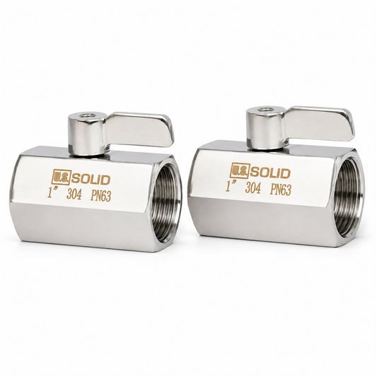 1" Mini Ball Valve 304 Stainless Steel Female Thread 2PCS