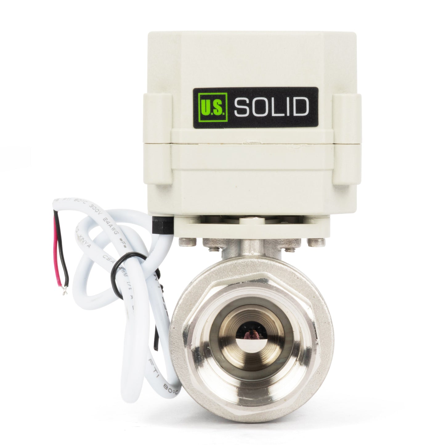 1" Motorized Ball Valve with Timer, Auto-Return Fail Safe & Power-Off Memory, 2-Way 304SS Electric Actuator, IP67, AC/DC 9-24V
