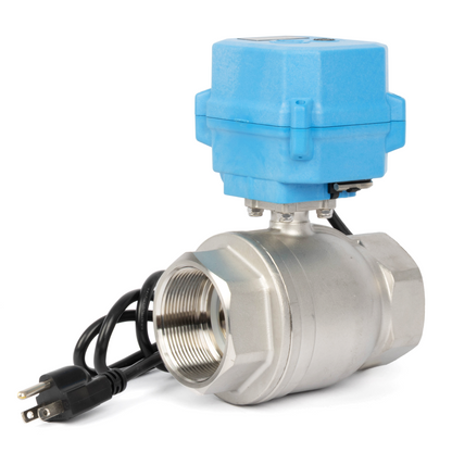 2" messinkimoottorinen palloventtiili - 110 V AC messinki sähköinen palloventtiili, automaattinen palautus, normaalisti kiinni