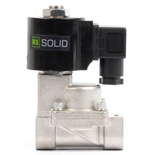 High Temperature Solenoid Valve - 3/8" Stainless Steel, 725 PSI, 110V/220V AC, 302°F (150°C), Normally Closed, VITON Seal