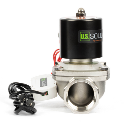Stainless Steel Solenoid Valve 1-1/2" - 110V AC Smart Wi-Fi APP-Controlled Normally Closed