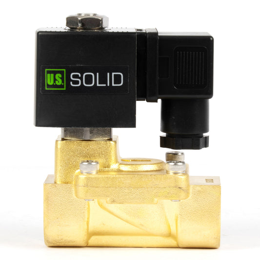 1/2인치 황동 솔레노이드 밸브 - 12V DC, 상시 닫힘, 4.4-232 PSI, VITON 씰