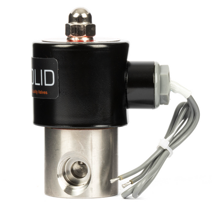 3/8" Stainless Steel Solenoid Valve - 24V DC Normally Closed, Viton Seal
