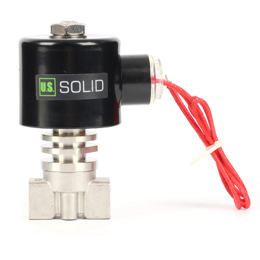 High Temperature Solenoid Valve - 1/4" Stainless Steel, 572℉, 12V DC, Normally Closed, PEEK Seal