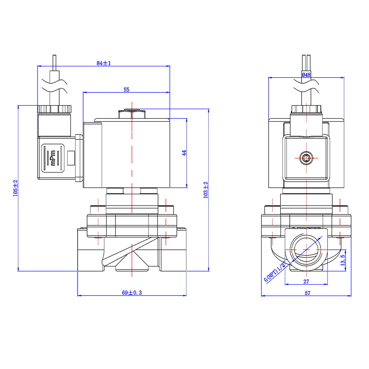 Elettrovalvola da 1/2" - Elettrovalvola elettrica da 24 V CC in acciaio inossidabile normalmente chiusa, IP68