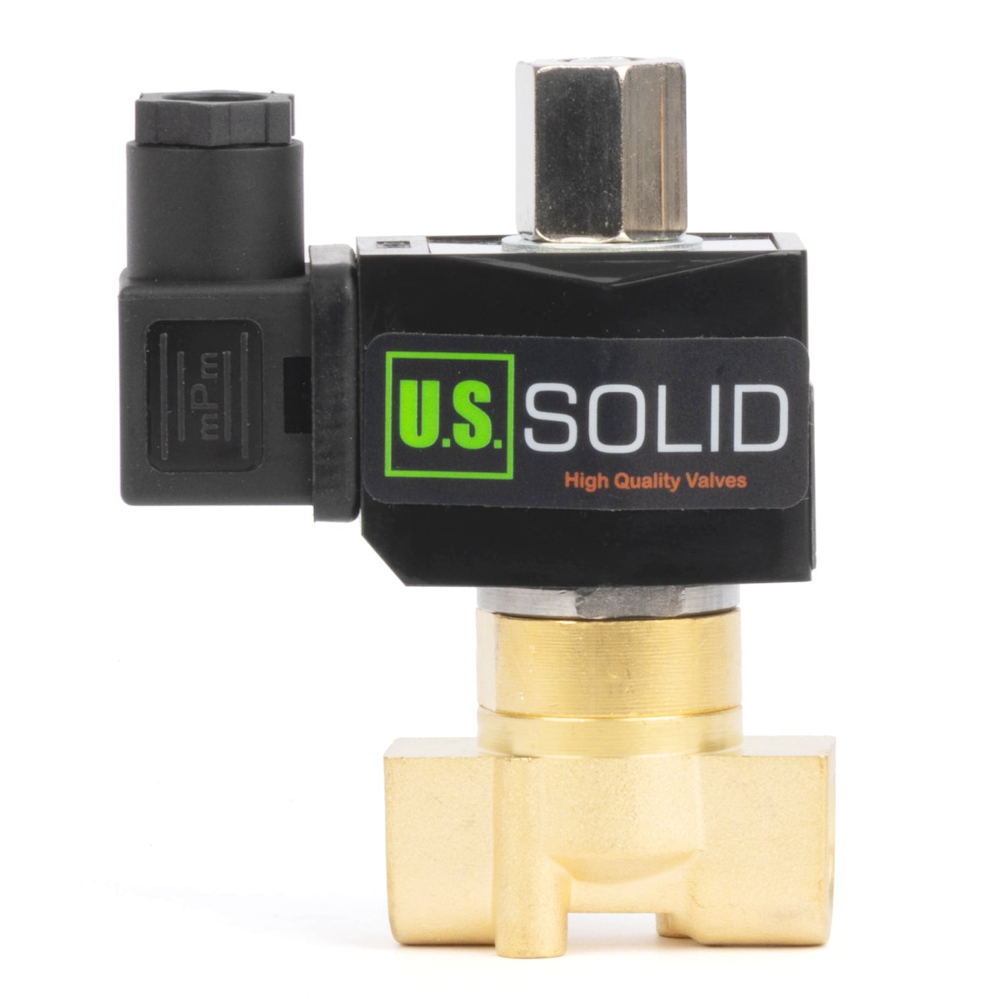 Katup Solenoid Elektrik Kuningan 3/8", DC 12V, Normally Open, Segel Viton