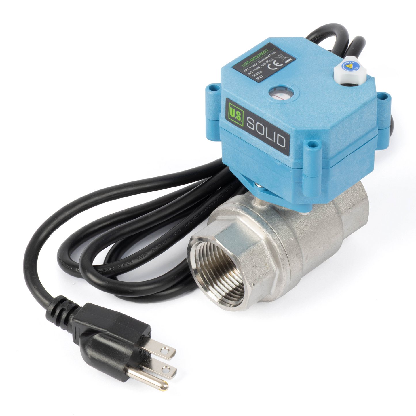 Vanne à boisseau sphérique motorisée en laiton 1" - Vanne à boisseau sphérique électrique 110 V CA, retour automatique, normalement fermée