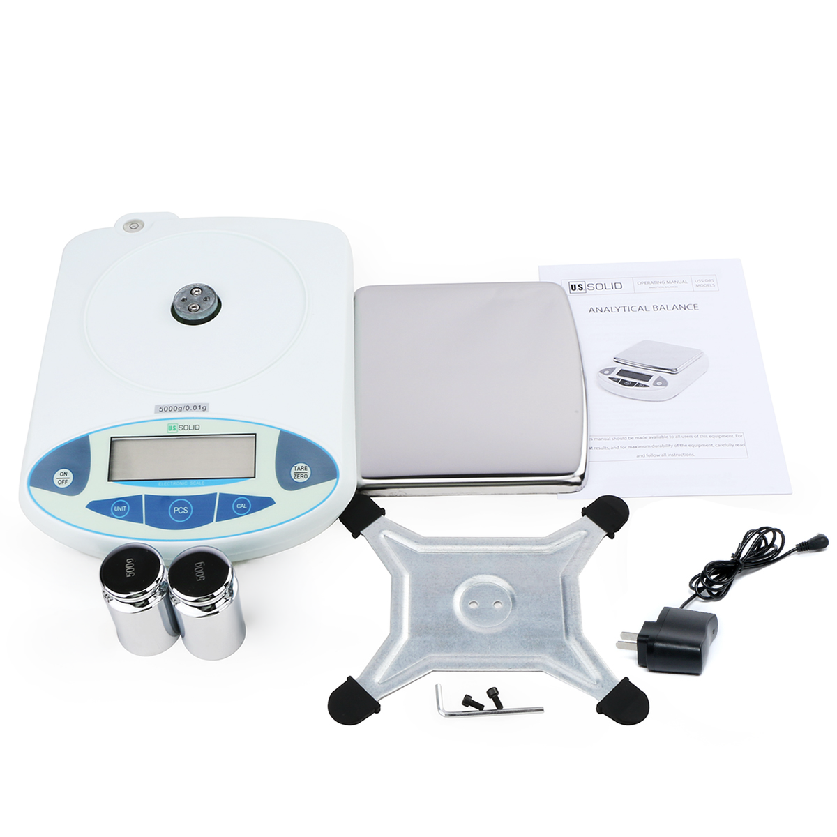 U.S. Solid Waga laboratoryjna 5000 g x 0,01 g, cyfrowa waga analityczna 5 kg 0,01 g