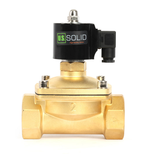 2" Solenoid Valve - 110V AC Solenoid Valve Brass Body Normally Open, VITON SEAL