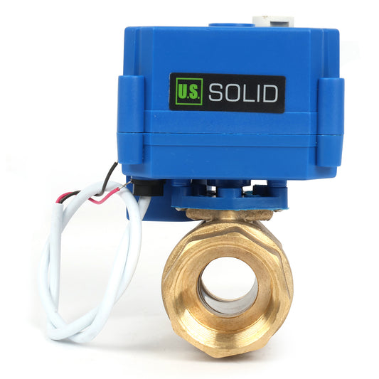 Motorized Ball Valve- 1" Brass Ball Valve with Manual Function, Standard Port, 9-24V AC/DC and 2 Wire Auto Return Setup, Normally Open