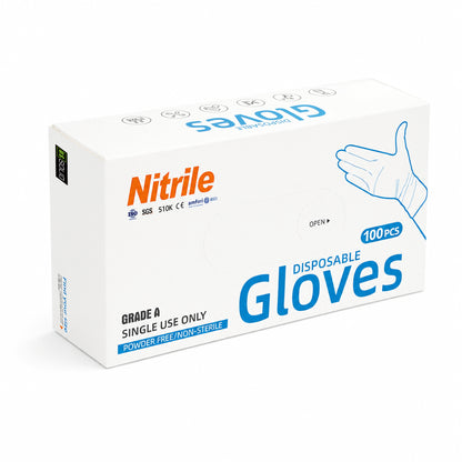 Luvas de nitrilo para exame – Sem látex, sem pó, 4g, luvas descartáveis ​​seguras para contato com alimentos para uso médico, doméstico e de limpeza.