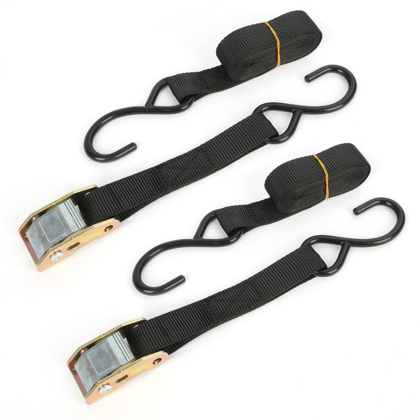 2PCS 1"x10ft Double Hook Cam Buckle Tie Down Straps 331lbs