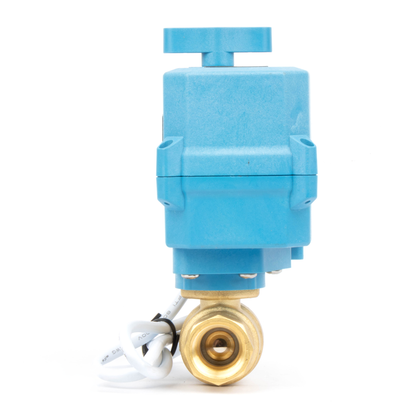1/2" Quick-Release Motorized Ball Valve - Brass, DC12~24V/AC24V, 2-Wire Auto-Return with Manual Override, IP67