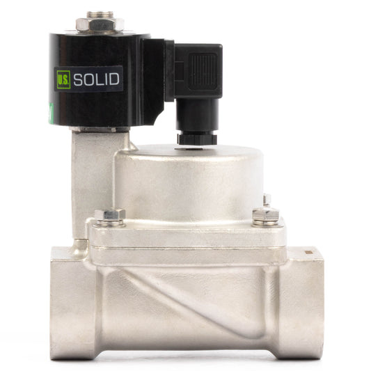 High Temperature Solenoid Valve - 1-1/2" Stainless Steel, 725 PSI, 24V AC, 302°F (150°C), Normally Closed, VITON Seal