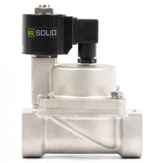 High Temperature Solenoid Valve - 1-1/2" Stainless Steel, 725 PSI, 24V DC, 302°F (150°C), Normally Closed, VITON Seal