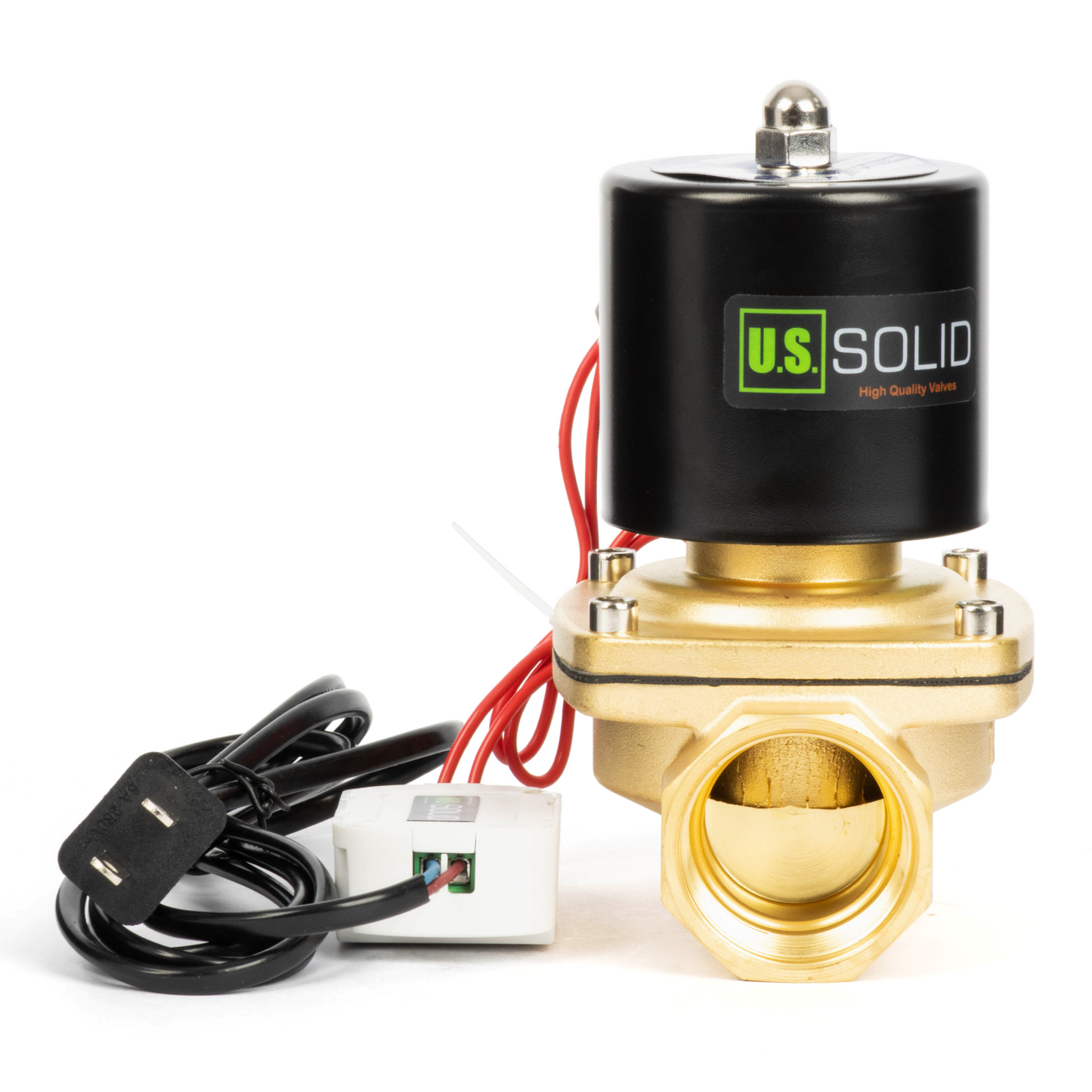 Brass Solenoid Valve 1-1/4" - 110V AC Smart Wi-Fi APP-Controlled Normally Closed