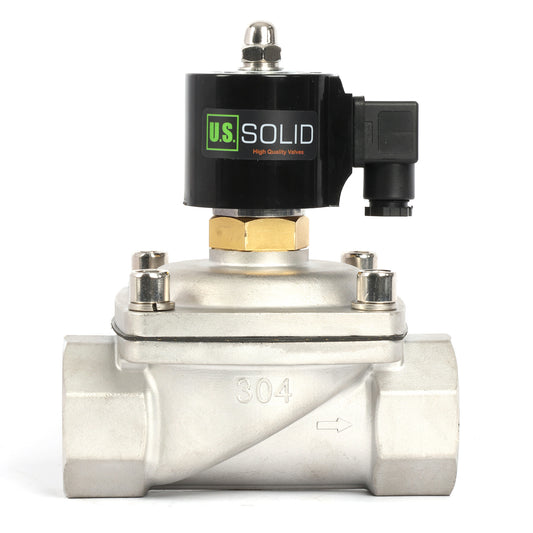 1-1/2英寸电磁阀 - 不锈钢材质，110V交流电，常开型，氟橡胶密封