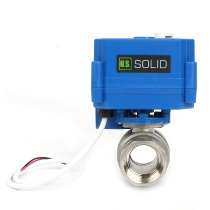 Motorized Ball Valve- 3/4" Stainless Steel Ball Valve with Manual Function, Full Port, 9-24V AC/DC and 2 Wire Auto Return Setup, Normally Open