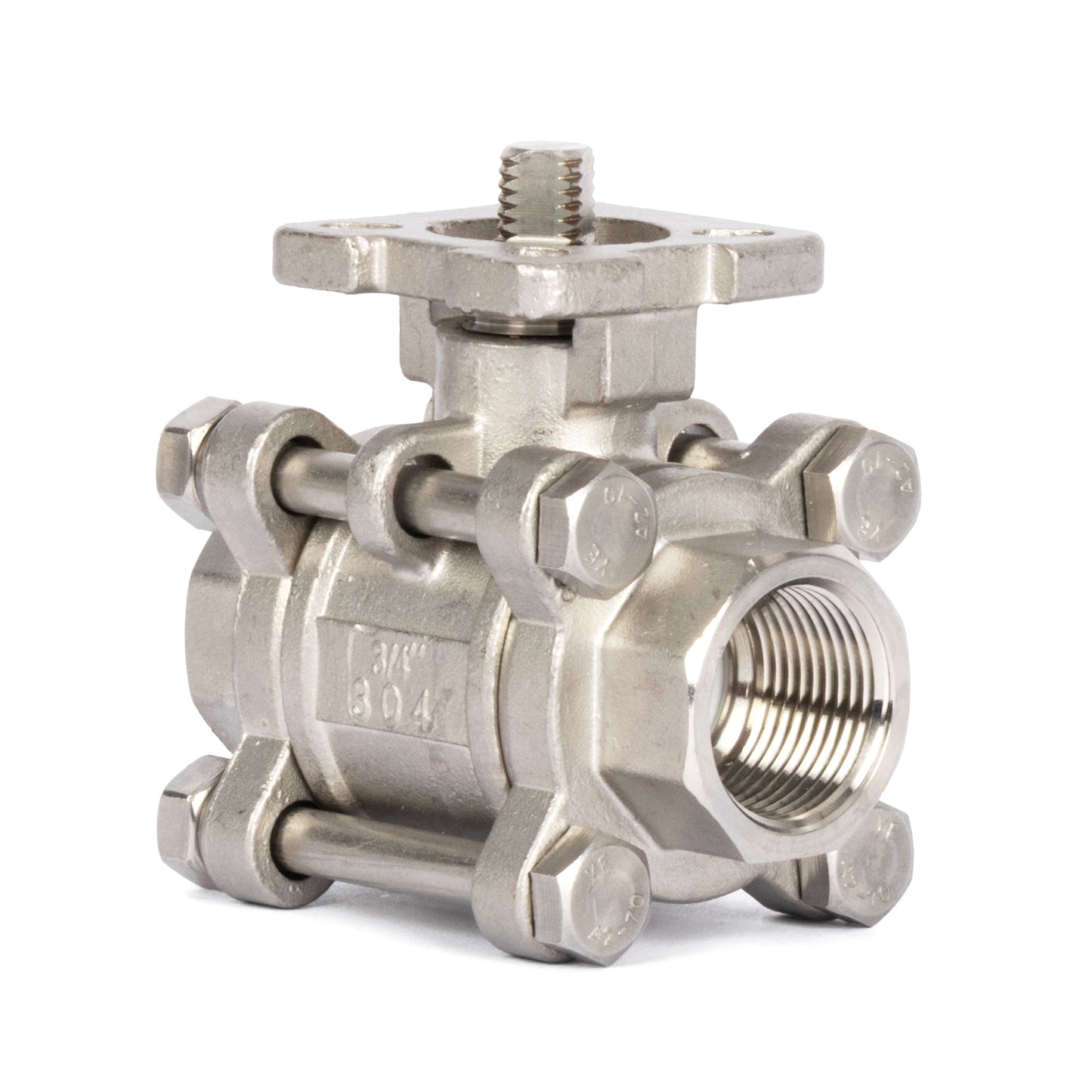 1/2" Electric Actuated Ball Valve, DC 24V Heavy Duty 3-Piece Industrial Ball Valve,304SS, ON/OFF Type, Dry Contact