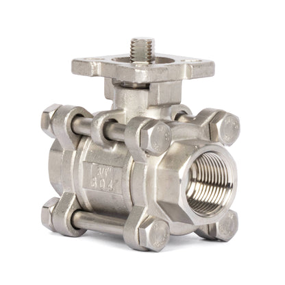 1/2" Electric Actuated Ball Valve, DC 24V Heavy Duty 3-Piece Industrial Ball Valve,304SS, ON/OFF Type, Dry Contact