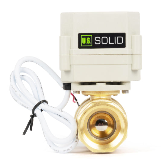 1" Motorized Ball Valve with Timer, Auto-Return Fail Safe & Power-Off Memory, 2-Way Brass Electric Actuator, IP67, AC/DC 9-24V