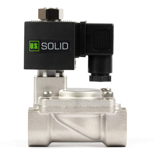 3/4" magnetventil i rostfritt stål - 110V / 220V AC, normalt öppen, 4,4-232 PSI, VITON-tätning