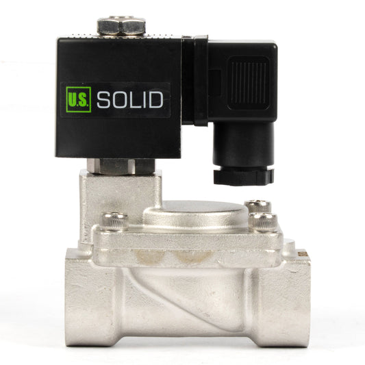 Katup Solenoid Baja Tahan Karat 3/4" - 24V DC, Tertutup Normal, 4,4-232 PSI, Segel VITON