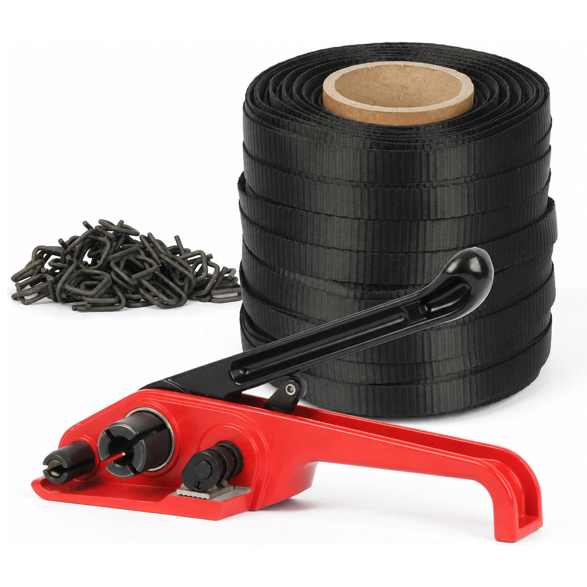 Kit de flejado con cordón tejido de 3/4", kit de tensor para herramientas de embalaje de palets